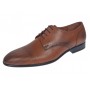 Pantofi Derby bărbați maro cognac din piele naturală cu perforații Lucas Shoes 702CON